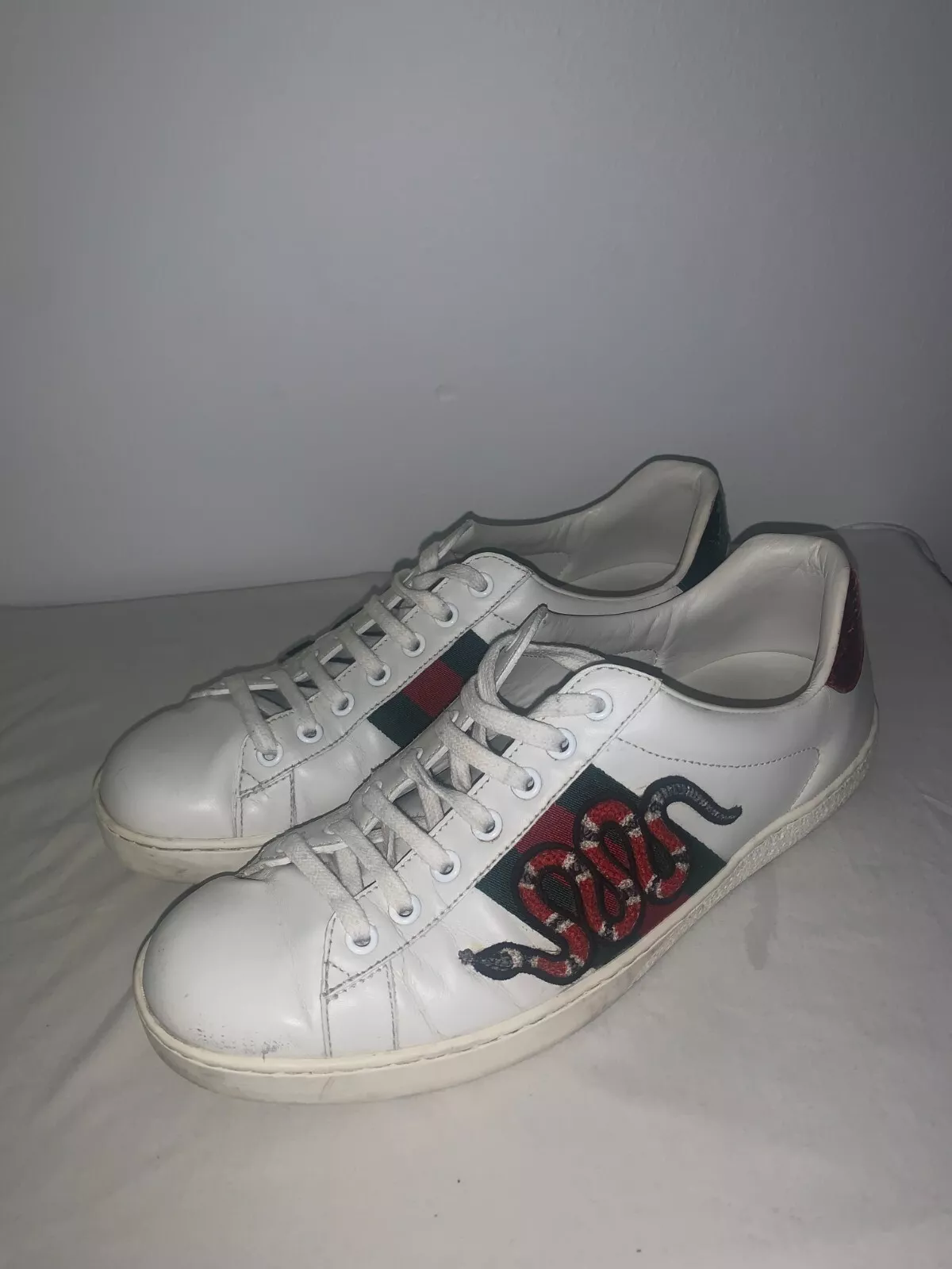 Baskets Gucci 2017 Ace Watersnake trimmées en cuir appliqué
