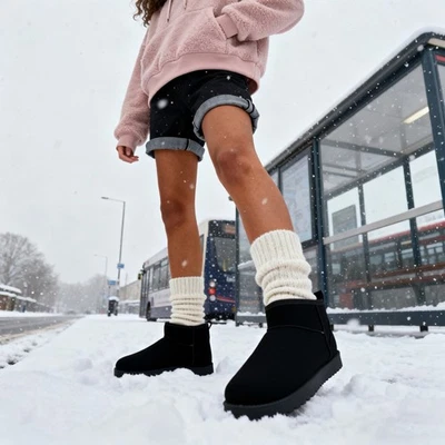 INNERSECT WOMENS LADIES WARM WINTER FAUX FUR LINED HUG SNUGG ANKLE SHOES BOOTS SIZE 3-8