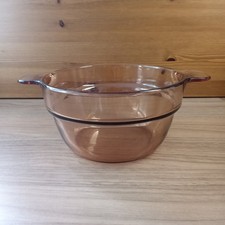 Vision Corning Double Boiler Insert Only Amber Glass 18 cm France VGC 