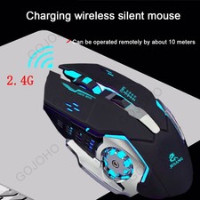 Gaming Mouse LED Rechargeable Wireless Backlit USB Optical Ergonomic Mice