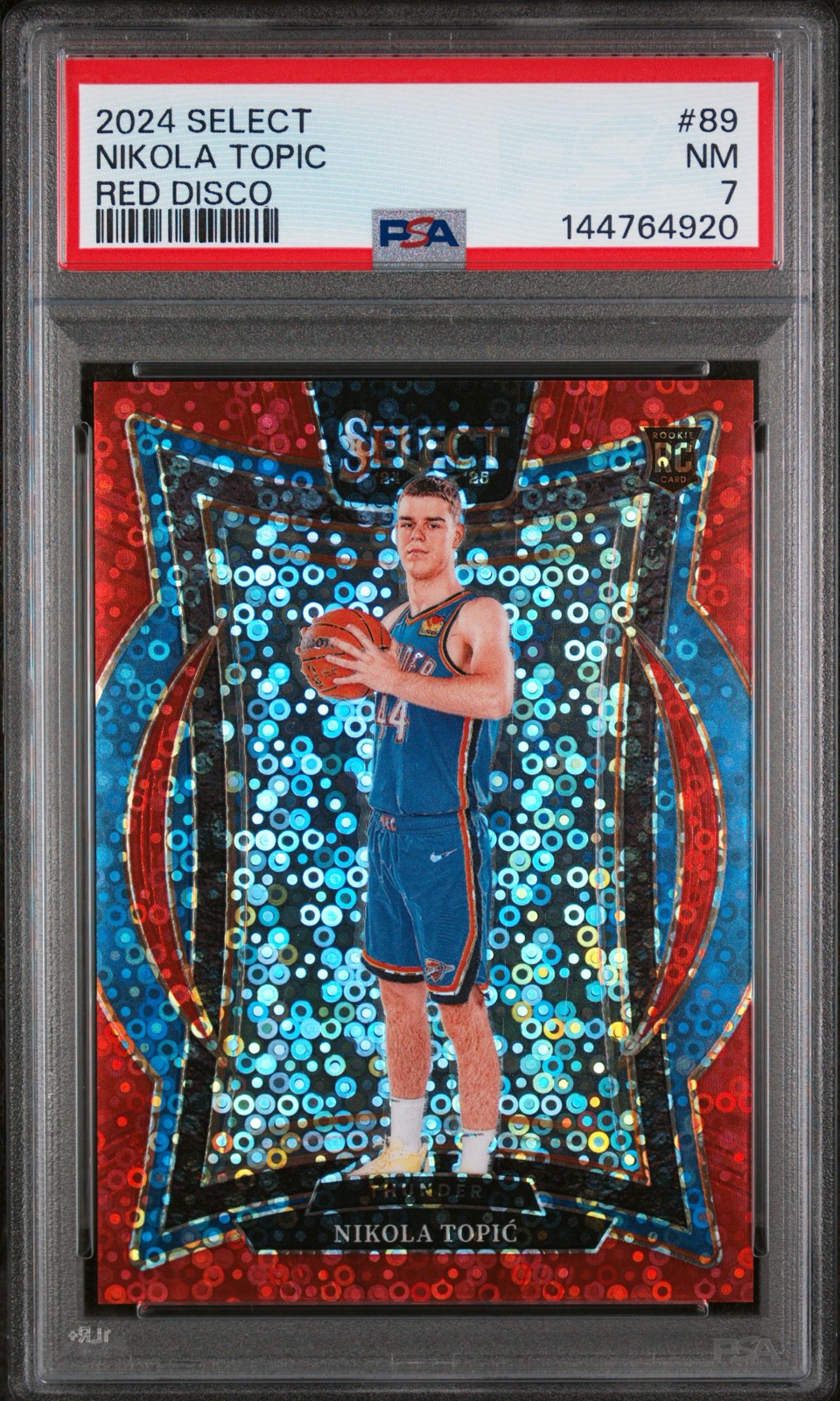 2024-25 Panini Select - Concourse Nikola Topic #89 Red Disco Prizm /49 (RC)
