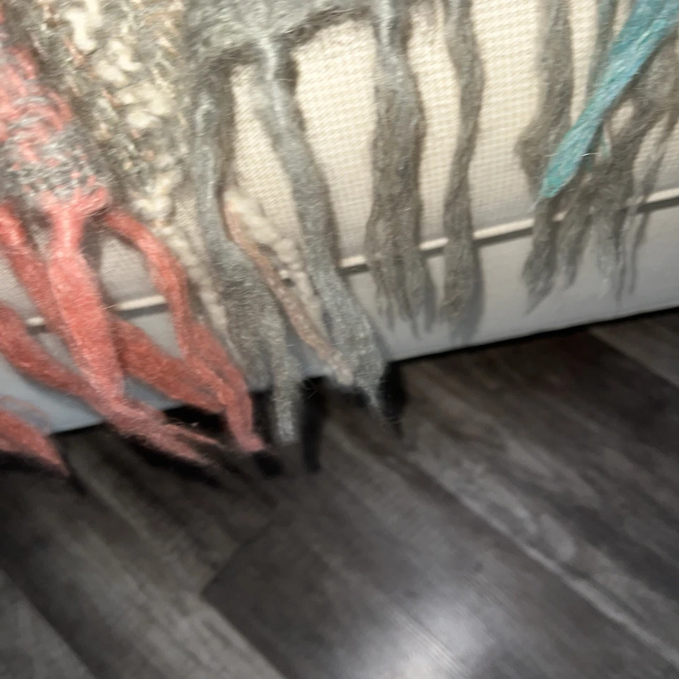 "Manta tejida a mano Churchill Weavers borgoña de colección etiqueta original 46X70"" (D3)" Foto 3 de 4