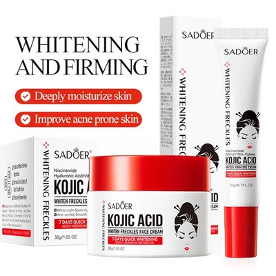 SADOER Kojic Acid Skin Care Set   Freckle Removal, Anti-Wrinkle & Eye Cream