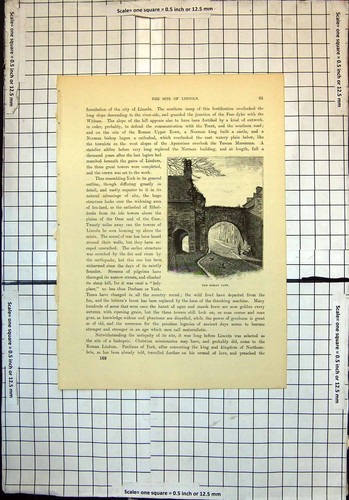Original Old Antique Print Roman Gate Lincoln Arch