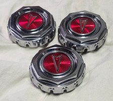 3 Pontiac Hubcap Center Caps Oem 254858 1979 1981 Lemans Grand Prix - Nice