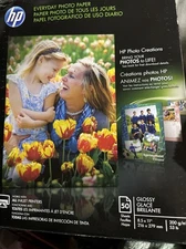 HP Everyday Photo Paper Glossy 8-1/2”x 11” (50 Sheets/Pack) Q8723A - NEW