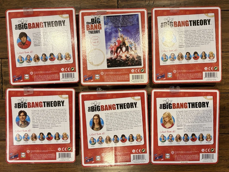 Big Bang Theory Action Figure Lot of 6 Bif Bang Pow! Sheldon Leonard Raj Howard - Image 2 of 4