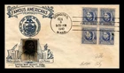 DR JIM STAMPS US COVER LOUISA MAY ALCOTT FAMOUS AMERICANS FDC BLOCK CROSBY PHOTO