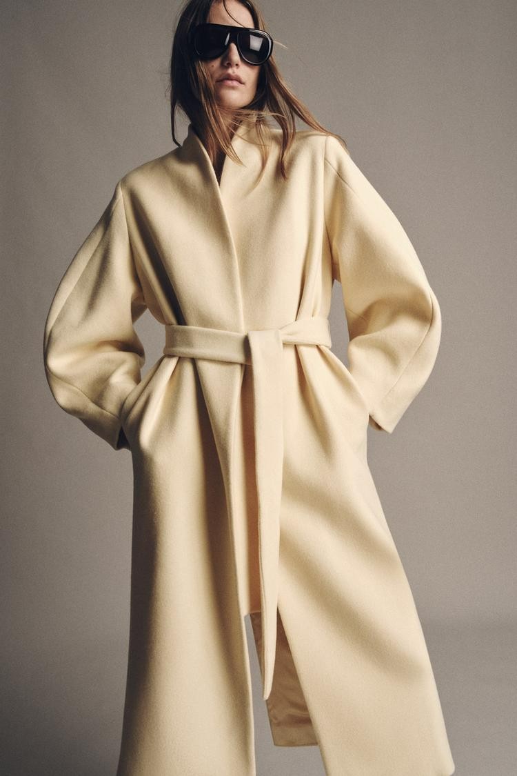 $299 ZARA ~ITALIAN FABRIC OVERSIZED WOOL BLEND COAT ZW COLLECTION