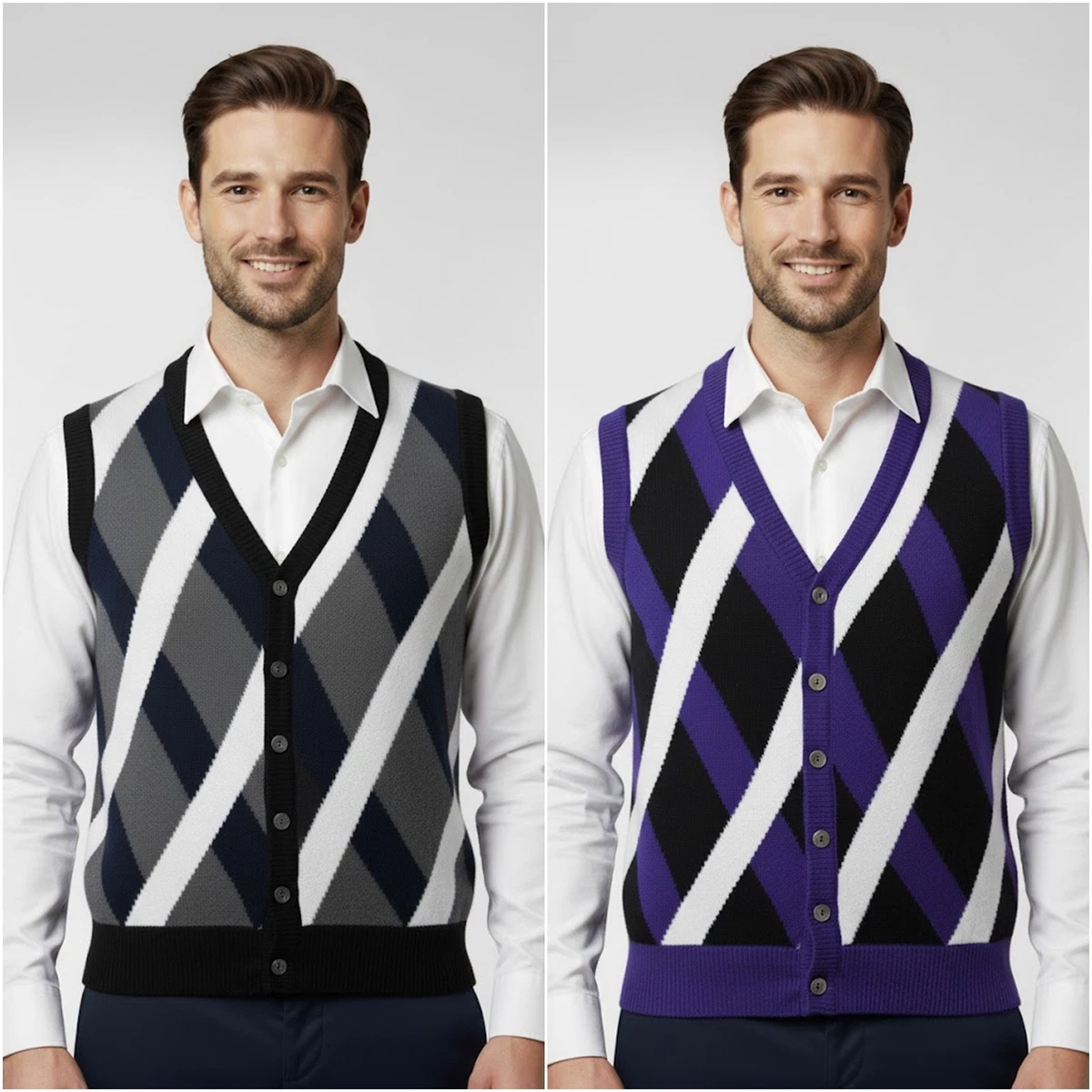 Gilet grigio tinta unita con scollo a V