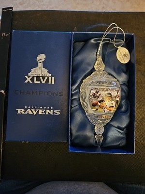 Bradford Exchange Crystal Christmas Ornament  Raven SUPERBALL XLVII Bltimor 2005