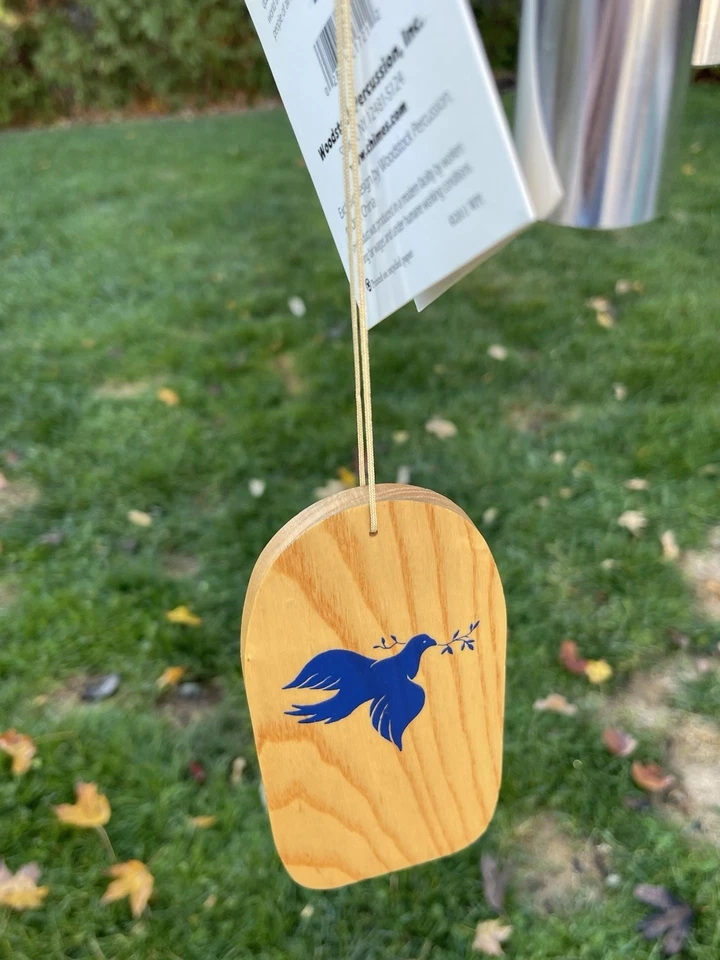 Campanas de viento Woodstock SHALOM Peace vintage limpias nuevas en caja con etiquetas Foto 2 de 4