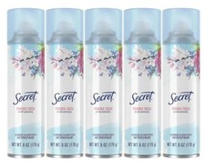 Secret POWDER FRESH 24HR Aerosol Antiperspirant Deodorant Spray 6oz, 5 Cans
