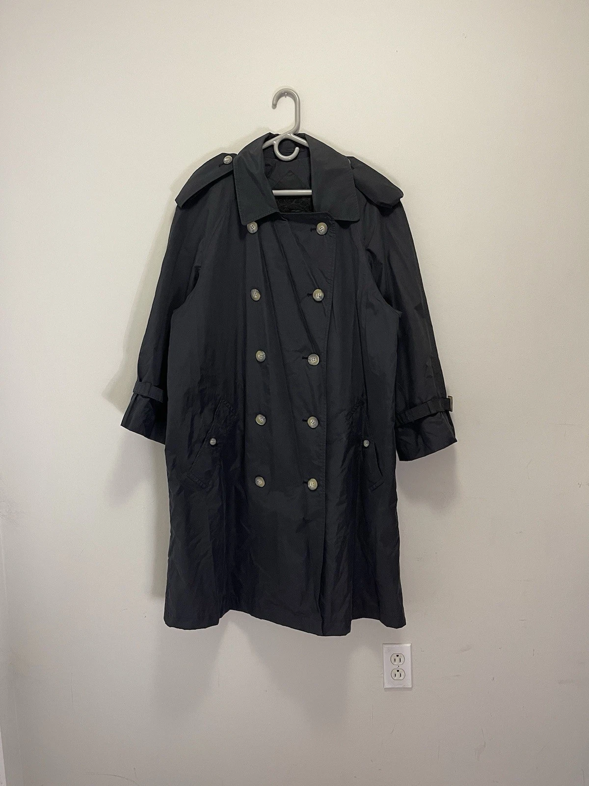 Burberry Prorsum spolverino trench donna vintage nero taglia 12