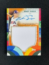 2023 Topps World Baseball Classic Brady Singer Orange Foil Relic Auto /25! USA