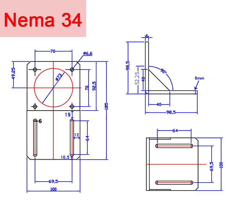 57 Stepper Motor Mounting Bracket L Motor Bracket ... - Grandado