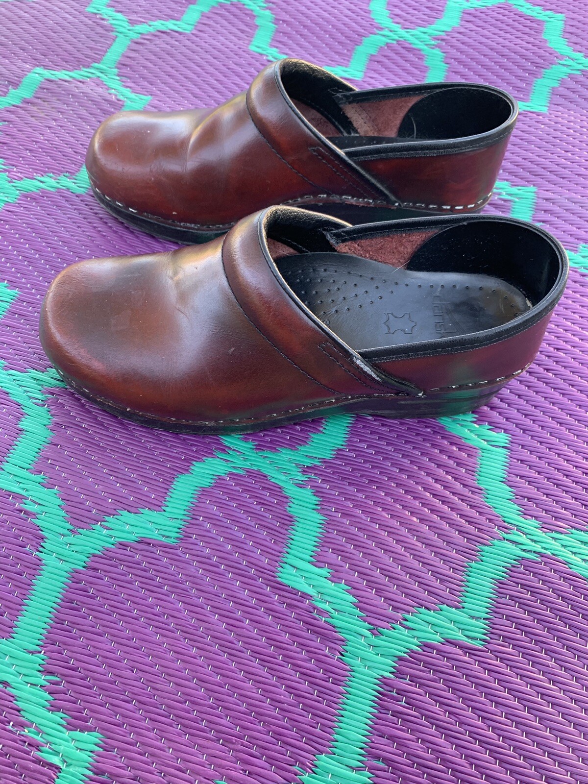 Dansko Clogs Brown Leather Gem