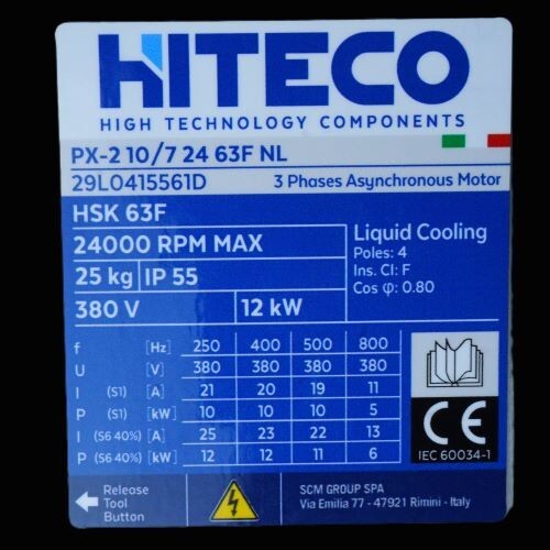 Spindle, Hiteco, PX-2 10/7 24 63F NL, 380V | eBay