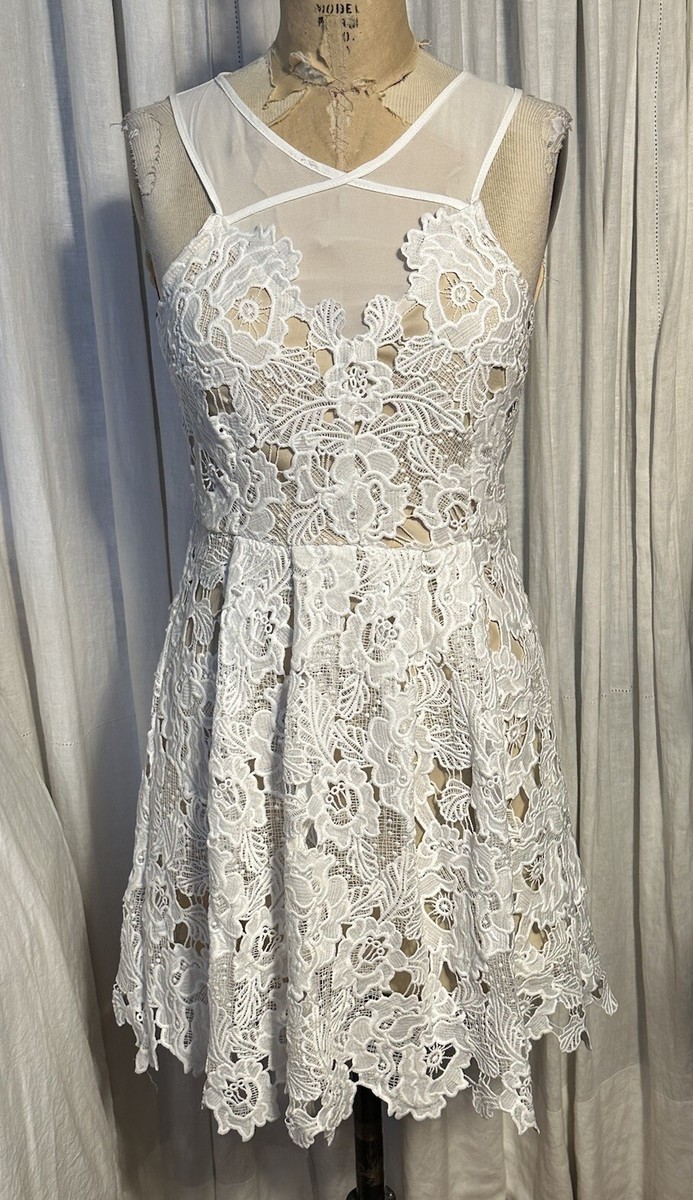 white lace dress online india Classy White Cotton Lace Dress with Silk Yoke  Sujatra