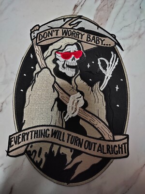 Large Grim Reaper Don t Worry Baby Everything Will Turn Out All Right Iron Patch