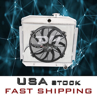 3Row Radiator Shroud Fan For 1955-1957 56Chevy Bel Air/ Del Ray/ 150 210 3.8L I6