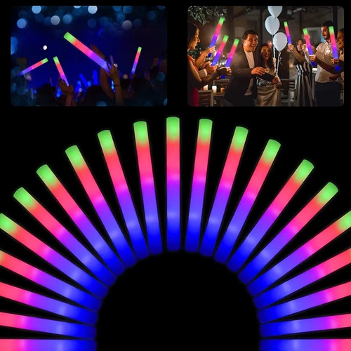 100-500 PCS Light Up Foam Sticks LED Wands Batons Party Dj Flashing Glow Sticks - Picture 25 of 33