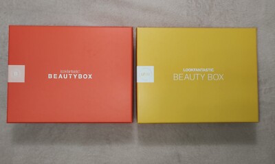 Zwei New Look Fantastic Boxen Gelb + Orange 23X18X7 cm