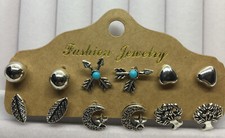 12 Piece Matching Stud Earrings Set Retro Boho Chakra New Free Ship 1532