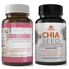 Skin Restore Anti-Aging Supplement & Chia Seed Extract Healthy Weight Loss Pills