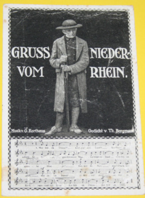 PK, Ansichtskarte. Lieder AK Gruß vom Niederrhein Rückseite Text 9.7.1932 (3824)