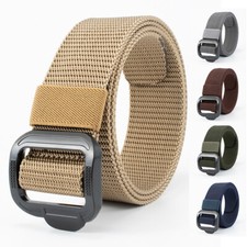 Mens Stretch Belt Quick Release Buckle Belt Strong Nylon Elastic Trouser Belts