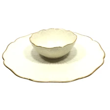 Vintage LENOX Greenfield Collection 1 pc Chip & Dip/Veggie Server Collection 24k