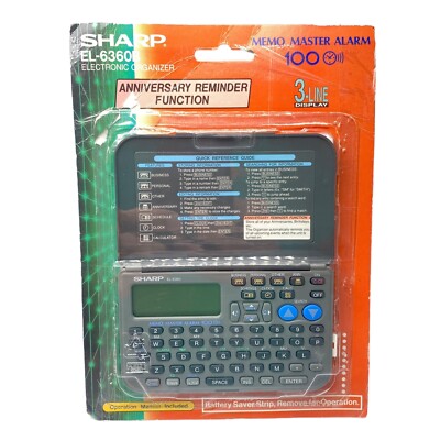VINTAGE SHARP EL-6360B MEMO MASTER ALARM 3 LINE ELECTRONIC DISPLAY