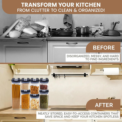 Food Storage Containers with Lids for Pantry, Flour Containers with Lids Airt...