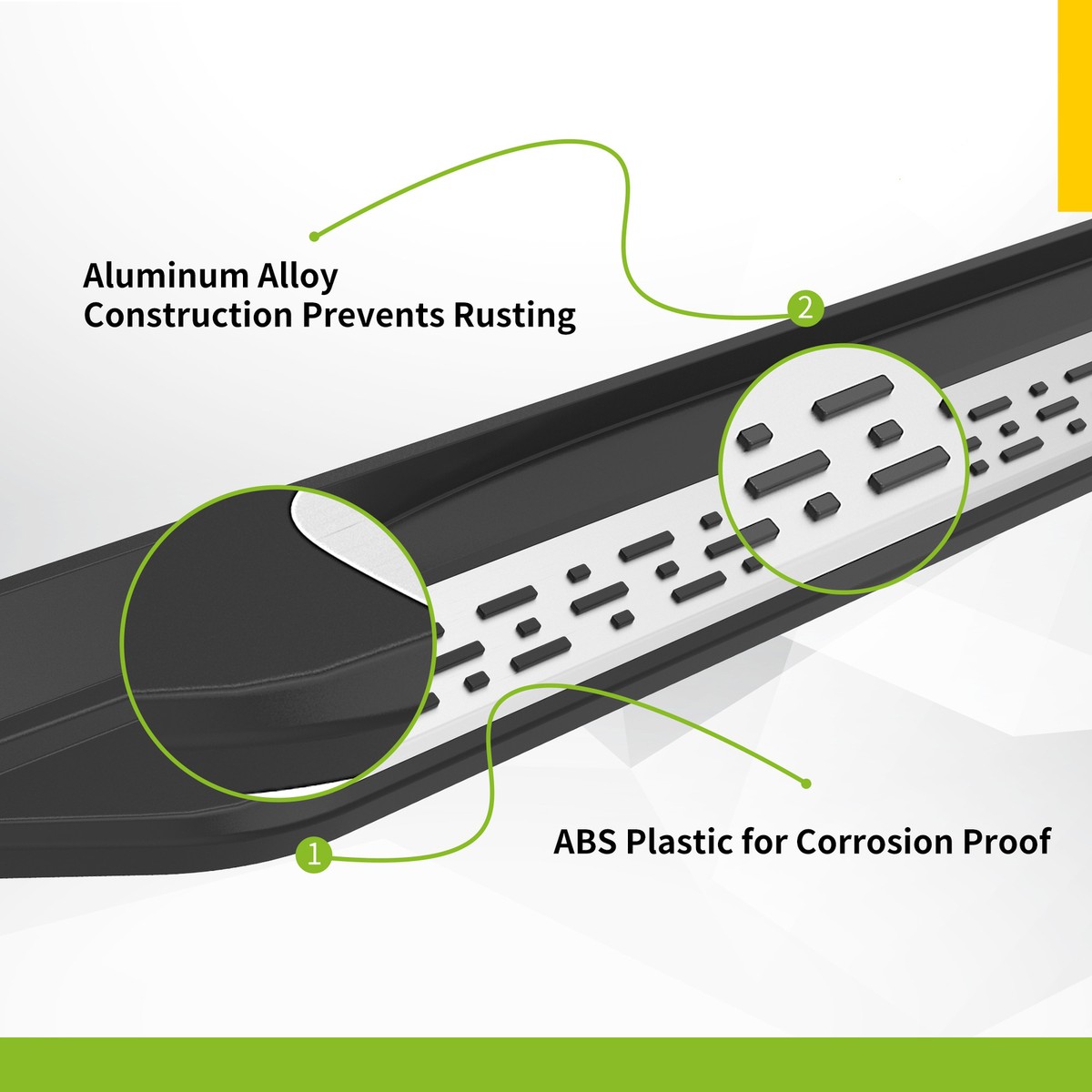 HD Ridez Running Boards For Toyota Highlander 2014-2019 - 6 Inch Black Nerf Bars Side Steps