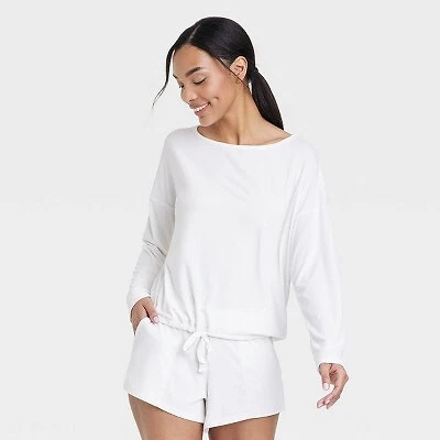 Women s Beautifully Soft Ribbed Pajama Set Stars Above Cream XL