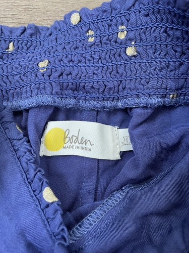 Mini Boden Blue Gold Polka Dot Pants Girls Size 12 - Picture 2 of 3