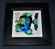 Jesus Fuertes Fish Art on Tile Framed, Limited Edition Print #1/25 ANGLERFISH #2