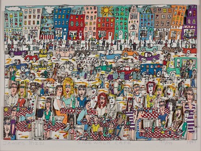 JAMES RIZZI 3D handsigniert ''SIDEWALK CAFE'' 1987 120/175 Zertifikat