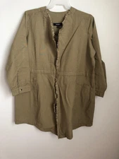 Chelsea Studio Plus Size 18/20 L Green Long Sleeve Open Front Jacket Pockets