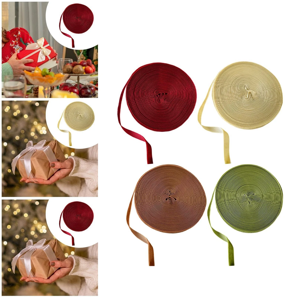 Nastro natalizio da 5 m con filo di ferro glterato foglia d'oro stampato decorazione natalizia fiocco artigianale fai da te confezione regalo decorazioni per la festa nuziale  15