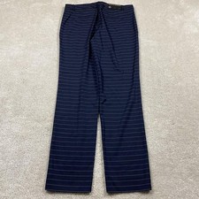 Banana Republic Ryan Pants Womens 6 Blue Pinstripe Mid Rise Slim Straight Lined