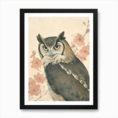 Philippinischer Adler Eule japanische Gemälde gerahmtes Wandbild Poster Leinwanddruck Bild