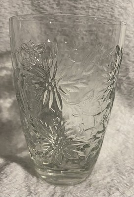 Princess House Fantasia Clear Glass 12 oz Tumblers 5'' Tall