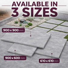 Porcelain Paving Slabs Light Grey Outdoor Patio Garden Tiles R11 Anti Slip