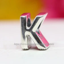 *BRAND NEW* Pandora Moments 925 Sterling Silver Letter K Alphabet Charm 797465
