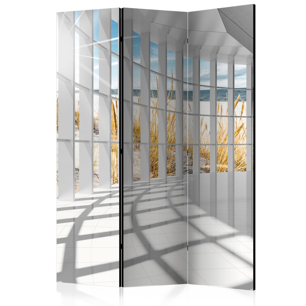 Paravent 3 volets Seaside Bastion occultant pour cacher le vis-a-vis dans une chambre
