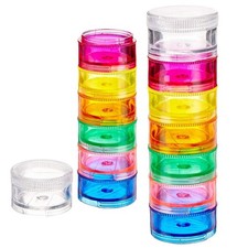 - Stackable Pill Organizer 2 Pack , 7 Day Weekly Pill Box Tower with Twist L...