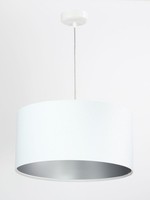 HäNgelampe Weiß Silber Stoff Ø40Cm Schlafzimmer Wohnzimmer Pendelleuchte Rosie
