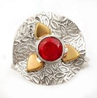 Two Tone Natural Rubellite Tourmaline 925 Sterling Silver Ring Sz 8 @11-6 — photo 1
